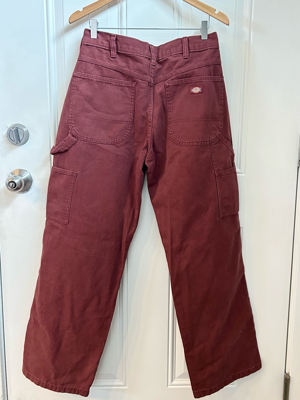 NWT Dickies Men’s Woven Duck Canvas Heavyweight Pants in Burgundy Red, Size 32